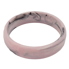 Pink Marble Swirl with Gray Black Abstract Chunky 1990s Bangle Bracelet