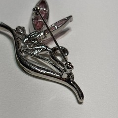 Kirks Folly Fairy Brooch Pink Wings Rhinestone Sparkly NIB