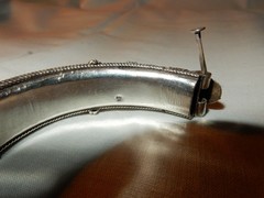 VTG. Hallmark 800 Silver Bangle Bracelet Filigree Detailing 45.0 Grams