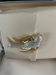 Designer NOLAN MILLER Bird Brooch Pavé Crystals Rhinestones Glamour Collection