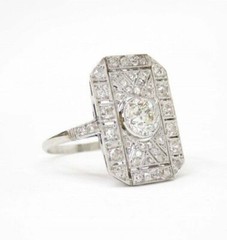Antique 1.00 CT White Round Cut CZ Art Deco Anniversary Gift Ring in 925 Silver