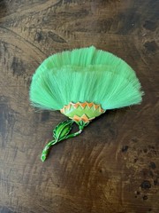 Vintage Hattie Carnegie Flower Brooch Lime Green Dynel Fiber Large Unique 60s