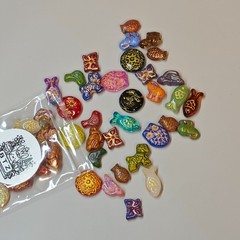 100g Mixed Vintage Style Czech Glass Beads Gold Painted DIY Jewelry Craft