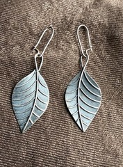Vintage earrings “Leaf” Made in the USSR 875 silver