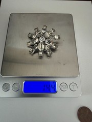 Vintage Rhinestone Crystal Starburst Brooch Pen