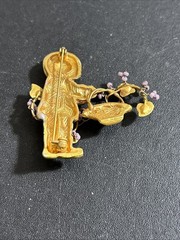 Vintage “Garden Gal” Brooch/Pin Flowers Nature 1.75” x 2” PB1