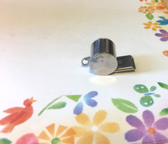 Working Whistle Pendant Charm Vintage Estate JMS signed 6.38g