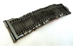 JUICY COUTURE HUGE SMOKY TOPAZ GRAY GLASS PINK RHINESTONE WIDE BRACELET