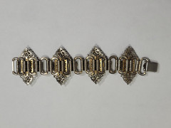 Vintage 1950’s 7.25″ Wide Opaline Glass Crystal Bracelet