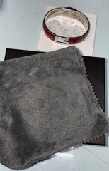 Rare GUCCI Bangle Vintage Red Leather G Logo Open Cuff Bracelet Adjustable