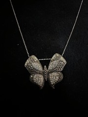 Rare Vintage SLC Sterling Silver Butterfly Necklace