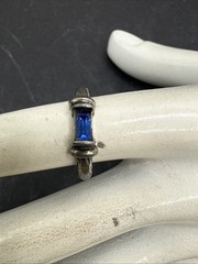 ⭐️Sterling Silver Blue Simulated Sapphire Size 5.5 (4)