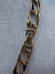 Vintage Monet Gold Tone Black Enamel Choker Collar Chain Necklace 17”