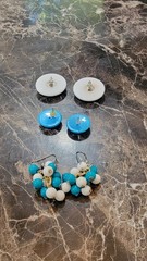 VTG 1980’s 1990’s Pierced Earrings Set Of 3 Multicolor