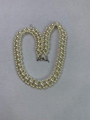 Vintage Simulated Pearl Necklace Signed SHB (Shofel Bros) Champagne Colored￼ D5