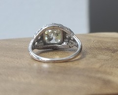 Platinum Vintage Filigree Engagement Ring 2.78ct. Natural Old Mine Diamond GIA
