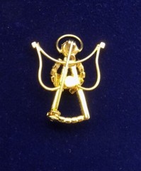 Angel Rhinestone Choir Pin Brooch Christmas Singer Beautiful Holiday