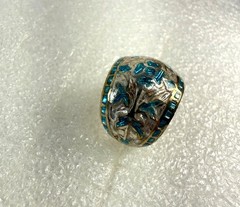 Vintage Sterling Silver Enamel Ring Size 3.25