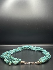 Vintage Beaded Necklace | Genuine Turquoise | 3 Strands | 20” Clasp to Close