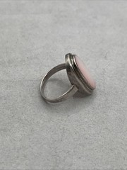 Vintage Avon Sterling Silver Pink Mother of Pearl Oval Ring Size 6.25