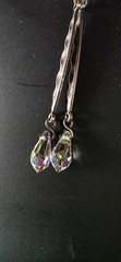 Vintage Crystal Silver Drop Earrings from Germany