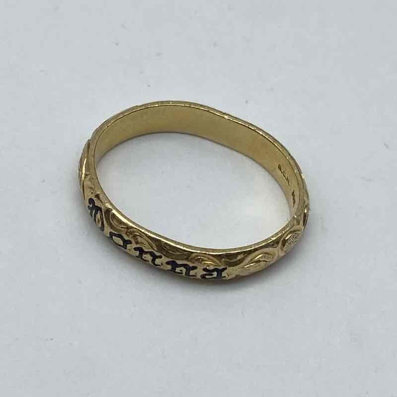 14K Yellow Gold Donna Name Band Ring Etched Scroll Design G.C.H. Size 5 3.4g