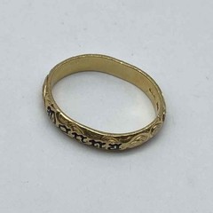 14K Yellow Gold Donna Name Band Ring Etched Scroll Design G.C.H. Size 5 3.4g