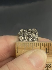 Vintage Unisex Sterling Silver 925 BRUTALIST Freeform Nugget 11.25 Ring 9.82g