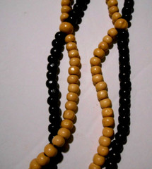 Chunky Handmade Vintage Stacked Y-Drop Coconut Bead Statement Necklace 26″ long