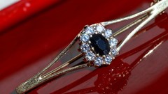 14k yellow gold 0.80ct sapphire, topaz pin brooch heated vintage 3.20gr N3810
