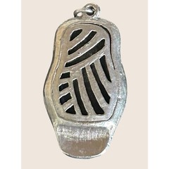 🦉 VTG MID CENTURY MODERNIST MCM SILVER OWL PENDANT CONCENTRIC CIRCLE EYES RETRO
