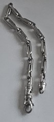 1980s Italian 14K white gold paperclip bracelet, 7.5″ Men’s Lobster Clasp – 9.5g