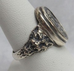 VINTAGE SILVER ROMAN GENERAL & EMPEROR SEPTIMUS SEVERUS CAMEO RING SIZE 8
