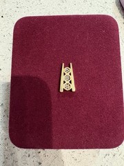 14k Yellow Gold Three Stone Cluster 0.50 Carat Diamond Bar Pendant