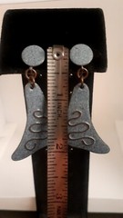 Sterling silver Copper Embossed Earrings. Screwback vintage