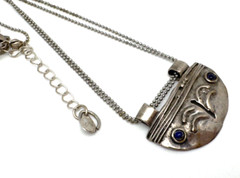 Beautiful Necklace Silver 925 With Gems Stone VTG A Unique Item #55#