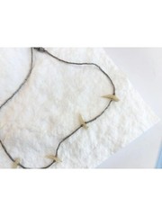 Mother of Pearl Accented Clip Fetish Sterling Silver 925 Vintage Necklace – 15″