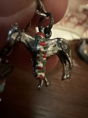 Kentucky Derby Vintage Charm Bracelet Eng. “caran” Locket ,Key, State,horse