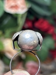 56. Vintage MEXICO Silver Los Cocos Two Balls Old School Ring 5.8g, 5.25s