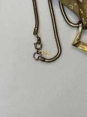 Vintage 1960’s Trifari Signed Gold Plated Lucite Pendant Necklace