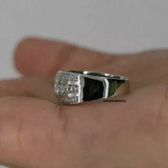 3Ct Half Eternity Round Cut Lab Created Diamond 925 Silver Anniversary Band Ring