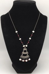 Vintage Sterling Silver MARSALA CO Marcasite Bar Necklace 16-18” 925 11g #97