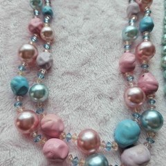 Signed Vintage Japan Beaded Necklace paired with an unsigned Vintage Necklace Pa
