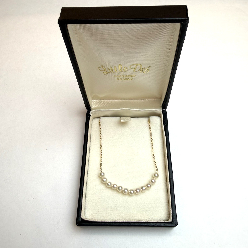 Vintage Little Deb Girls Cultured Pearl Necklace 16.5″