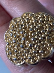 Vintage estate gold tone Coro adjustable statement ring jewelry rare find