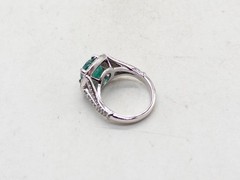Designer $15,000 5.50ct Colombian Emerald VS G Diamond Platinum HALO Ring 11g
