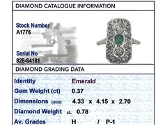 Antique Art Deco Emerald Diamond and Yellow Gold Dress Ring