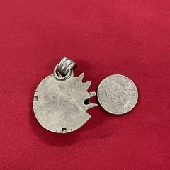 Vintage Silver Toned Celestial Sun Face & Moon Charm Pendant