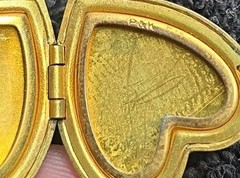 1930s American Queen Pitman And Keller Locket And Bracelet Set Gold Filled