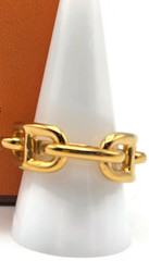 Hermès Chaîne d’Ancre Scarf Ring Vintage Gold Plated Anchor Link Design with Box